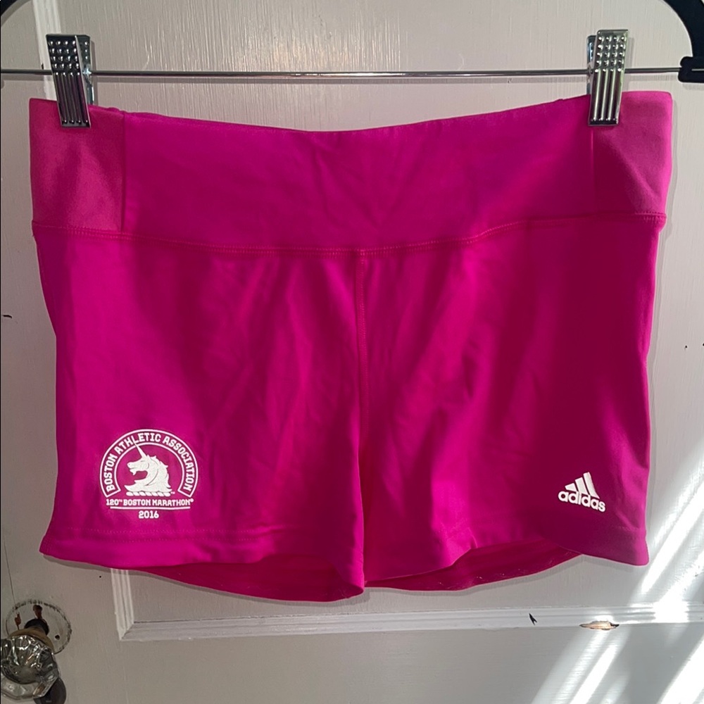 Adidas Pink Athletic Compression Shorts Boston Marathon 2016
